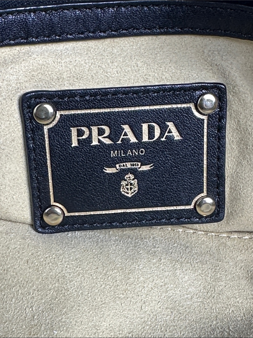 💯Authentic Prada Vitello Leather Convertible Tote Bag Black Gold Hardware🍀 - Picture 8 of 12